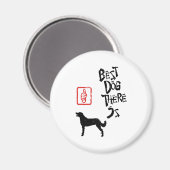 Weimaraner met lange coating magneet (Voorkant / Achterkant)