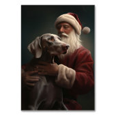 Weimaraner Met Sinterklaas Feestelijke Kerstmis Kaart (Voorkant)