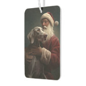 Weimaraner Met Sinterklaas Feestelijke Kerstmis Luchtverfrisser (Links)