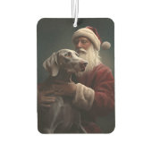 Weimaraner Met Sinterklaas Feestelijke Kerstmis Luchtverfrisser (Achterkant)