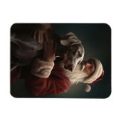 Weimaraner Met Sinterklaas Feestelijke Kerstmis Magneet (Horizontaal)