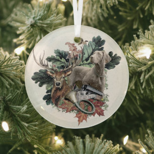 Weimaraner metal-versiering glas ornament