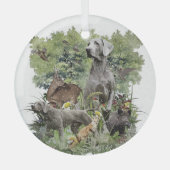 Weimaraner metal-versiering glas ornament (Voorkant)