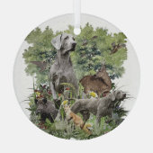 Weimaraner metal-versiering glas ornament (Achterkant)