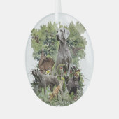 Weimaraner metal-versiering glas ornament (Voorkant links)