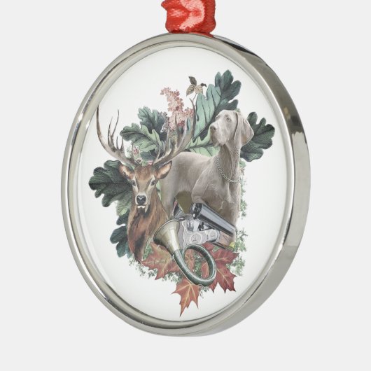 Weimaraner metal-versiering metalen ornament (Links)