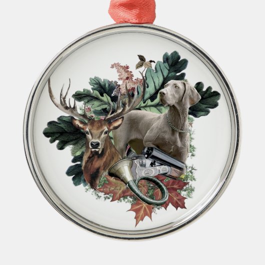 Weimaraner metal-versiering metalen ornament (Voorkant)