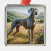 Weimaraner Metalen Ornament (Voorkant)