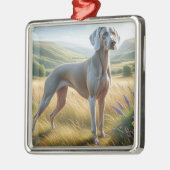 Weimaraner Metalen Ornament (Links)