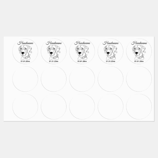 Weimaraner Minimalist Line Art personalized brand Labels (Vel)