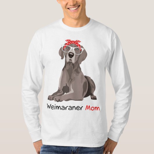 Weimaraner Moeder Bandana Vrouwen Weimaraner Hond T-shirt (Voorkant)