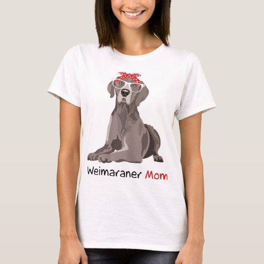 Weimaraner Moeder Bandana Vrouwen Weimaraner Hond T-shirt (Voorkant)