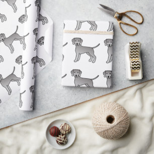 Weimaraner Mooie Cartoonhond Patroon Cadeaupapier