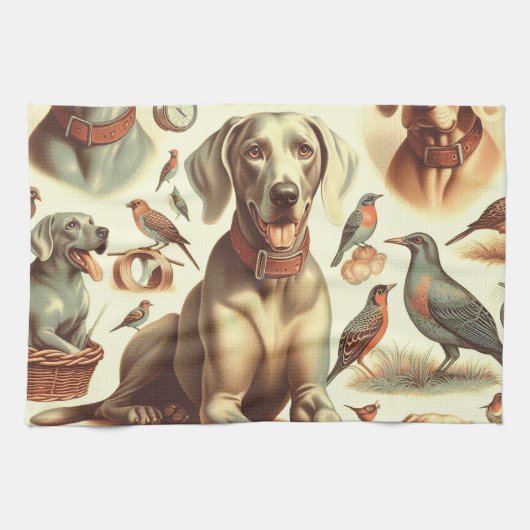  Weimaraner naadloos Theedoek (Horizontaal)