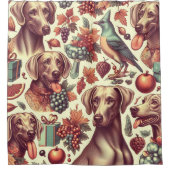  Weimaraner naadloze illustratie Douchegordijn (Voorkant)