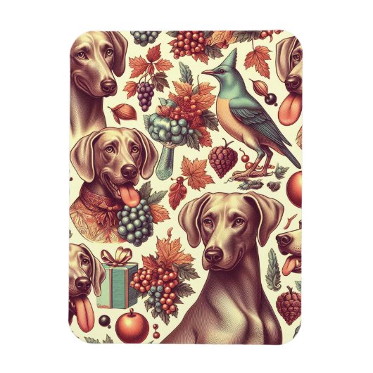  Weimaraner naadloze illustratie Magneet (Verticaal)