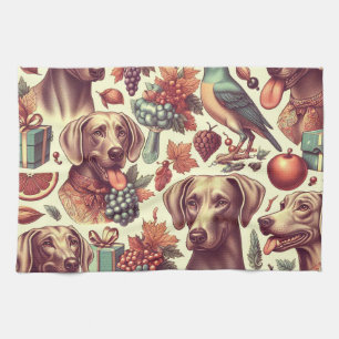  Weimaraner naadloze illustratie Theedoek