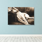 Weimaraner Nation: "De bank overnemen" Canvas Afdruk (Insitu (Houten vloer))