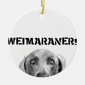 Weimaraner Nation : Weimaraner in een doos. Keramisch Ornament