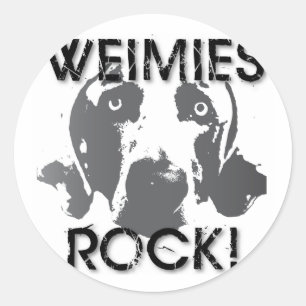 Weimaraner Nation: Weimies ROCK! Ronde Sticker