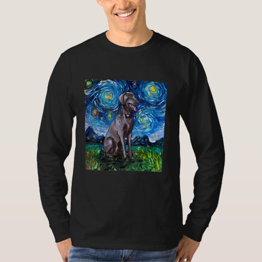 Weimaraner Night T-Shirt (Voorkant)