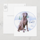 Weimaraner Noel Feestdagenkaart (Voorkant / Achterkant)