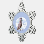 Weimaraner Noel Sleutelhanger Tin Sneeuwvlok Ornament (Rechts)