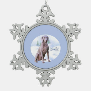 Weimaraner Noel Sleutelhanger Tin Sneeuwvlok Ornament