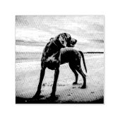 weimaraner-on strand zelfinktende stempel (Design)