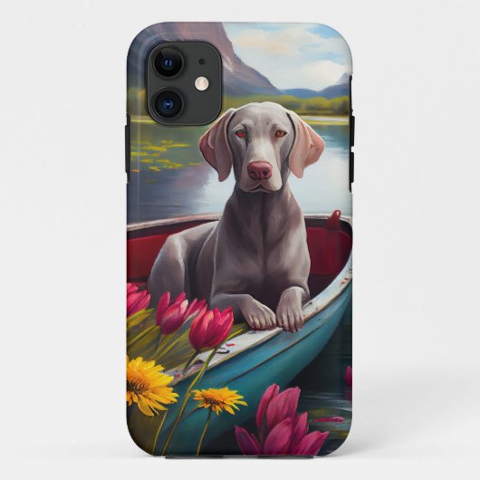 Weimaraner op een peddel: Een landschappelijk avon Case-Mate iPhone Case (Achterkant)
