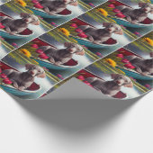 Weimaraner op een peddel: Een Schilderachtig avont Cadeaupapier (Hoek)