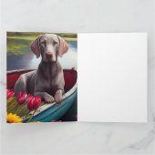 Weimaraner op een peddel: Een Schilderachtig avont Kaart (Binnen)