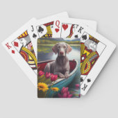 Weimaraner op een peddel: Een Schilderachtig avont Pokerkaarten (Achterkant)