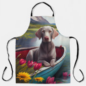 Weimaraner op een peddel: Een Schilderachtig avont Schort (Voorkant)