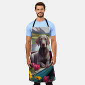 Weimaraner op een peddel: Een Schilderachtig avont Schort (Gedragen)