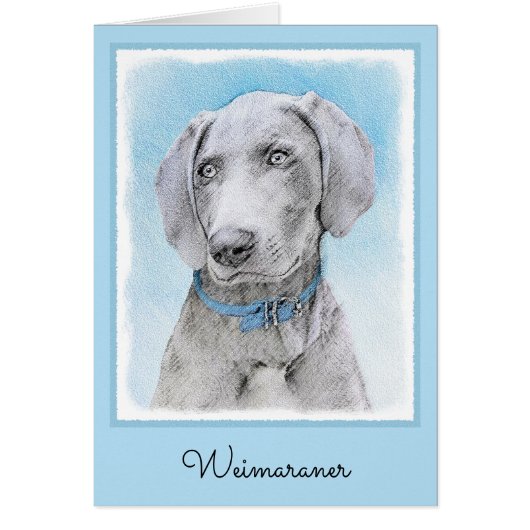 Weimaraner Painting - Kute Original Dog Art (Voorkant)