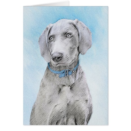 Weimaraner Painting - Kute Original Dog Art (Voorkant)