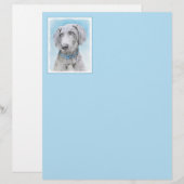 Weimaraner Painting - Kute Original Dog Art (Voorkant / Achterkant)