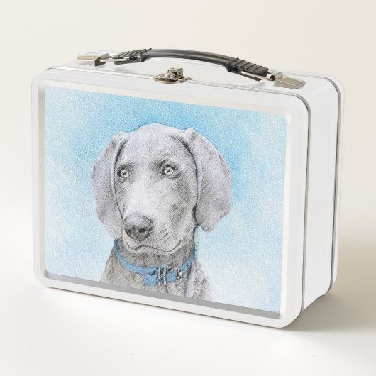 Weimaraner Painting - Kute Original Dog Art (Voorkant)