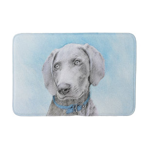 Weimaraner Painting - Kute Original Dog Art Badmat