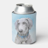 Weimaraner Painting - Kute Original Dog Art Blikjeskoeler (Blikje Voorkant)