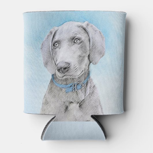 Weimaraner Painting - Kute Original Dog Art Blikjeskoeler (Voorkant)