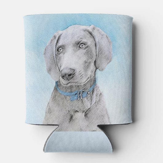 Weimaraner Painting - Kute Original Dog Art Blikjeskoeler (Achterkant)
