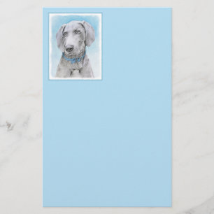 Weimaraner Painting - Kute Original Dog Art Briefpapier