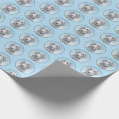 Weimaraner Painting - Kute Original Dog Art Cadeaupapier (Hoek)