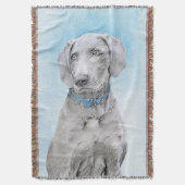 Weimaraner Painting - Kute Original Dog Art Deken (Voorkant Verticaal)