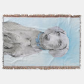 Weimaraner Painting - Kute Original Dog Art Deken (Voorkant)