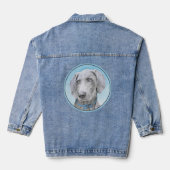 Weimaraner Painting - Kute Original Dog Art Denim Jacket (Achterkant)