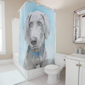 Weimaraner Painting - Kute Original Dog Art Douchegordijn (In situ)
