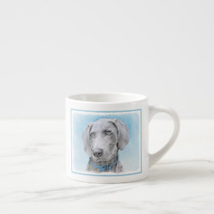 Weimaraner Painting - Kute Original Dog Art Espresso Kop